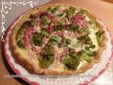 Quiche aux brocoli et allumettes de jambon fumé