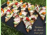 Tartines de chèvre frais aux crudités