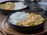 Curry de crevettes aux poireaux