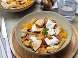 Penne poulet butternut burrata