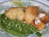 Beignets de lotte et purée de pois à la menthe