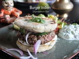 Burger indien (naans, raïta, boeuf haché) - balade indienne