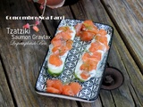 Concombre noa farci au tzatzíki et au saumon gravlax