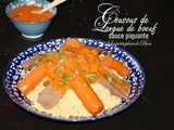 Couscous de langue de boeuf sauce piquante (cuisson en auto-cuiseur)