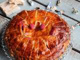 Galette des rois au nougat et aux framboises