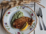 Mousseline de brocoli à la ricotta, filets de merlan panés aux graines