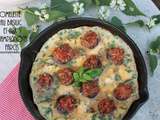 Omelette au basilic et aux champignons farcis