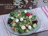 Salade de cresson et oeufs de caille