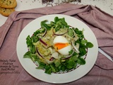 Salade tiède pommes de terre, endives, oeuf mollet