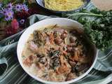 Sauté de veau au chou kale et champignons