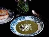 Soupe à l'oseille, ravioles du dauphiné et bleu de Bresse