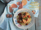 Spaghetti aux saint jacques, crevettes et tomates cerises confites