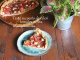 Tarte au pesto de céleri, tomates et féta