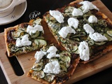 Tarte fine au pesto de Trapani, courgette et burrata - balade italienne en Sicile et aux Pouilles