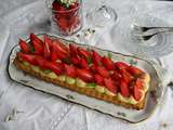 Tarte génoise, crème mousseline et fraises