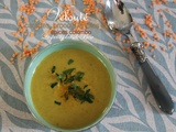 Velouté carottes, brocoli et lentilles corail aux épices à colombo