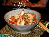 Wok de chou-rave et crevettes