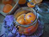 Abricots au sirop de lavande, en conserve