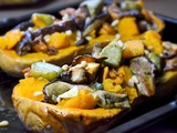 Courge Butternut farcie aux champignons des bois