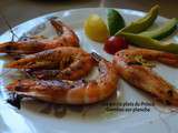 Gambas marinees sur plancha