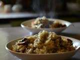 Risotto aux champignons et au bouillon de poule