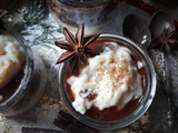 Riz au lait de noël, sauce caramel beurre salé et cannelle