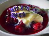 Soupe de cerises noires et glace à la lavande