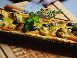 Tarte aux coeurs d'artichauts sur tapenade d'olives noires et pesto, au robot Kenwood Prospero