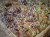 Tarte rustique au poireau, lard et noix façon quiche