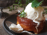 Tatin d'abricot et glace à la mélisse