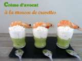 Verrine d’avocat à la mousse de crevettes