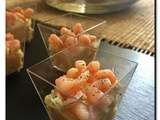 Verrines surimi mayonnaise et crevettes