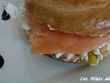 Bagels au chevre et saumon fume