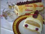 Bûche chocolat blanc framboises