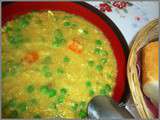 Curry de lentilles corail aux petits pois