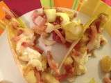 Salade aux endives, lardons, poires et fromage