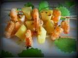 Brochettes de crevettes au curry