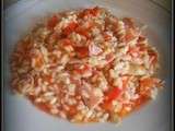 Risotto au jambon tomates et champignons