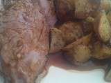 Gigot d'agneau au miel, moutarde et curry