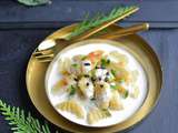 Gnocchi de pomme de terre poêlés, sauce crémeuse à la moutarde au Chablis et à la Truffe Noire Maille