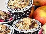 Muffins aux pommes, chocolat et farine de châtaigne