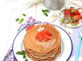 Pancakes fraise ~ rhubarbe [ Vegan ]