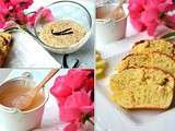 Petit déjeuner gourmand { Cake brioché pomme-citron, Porridge vanille-sésame au lait d'amande, Gelée pomme-poire }