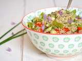 Taboulé de quinoa aux haricots plats et crudités de saison