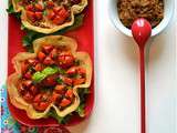 Tartelettes croustillantes à la tomate cerise et au pesto rouge