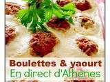 Plat complet : Keftedes fournou me saltsa yaourtiou ou boulettes au four avec sauce au yaourt