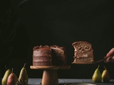 Layer cake poire, chocolat et noisettes