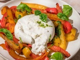 Salade de poivrons grillés et burrata