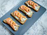 Tartines aux crevettes et citron vert