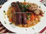 Couscous royal agneau, poulet, merguez, légumes au cookeo